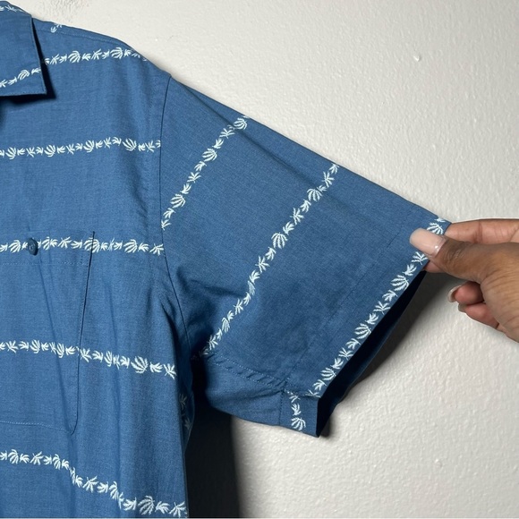 Patagonia Men Go To Shirt XL Blue Organic Cotton Stripe Short Sleeve Button Down - Picture 6 of 11